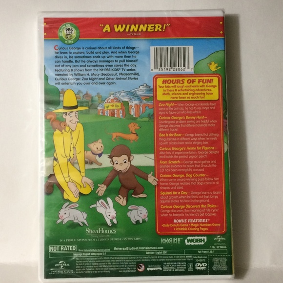 3 Curious George DVDs Holiday 2 pk, Zoo, Birthdays - Picture 8 of 8